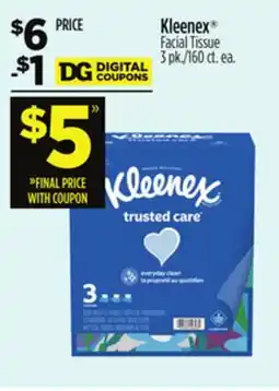 Dollar General Kleenex Facial Tissue offer