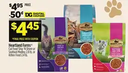 Dollar General Heartland Farms Cat Food Ship 'N Shore or Seafood Medley 2.8 lb. or Kitten Food 2.4 lb offer
