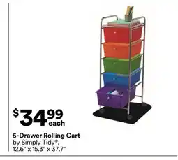 Michaels 5-Drawer rolling cart by Simply Tidy offer