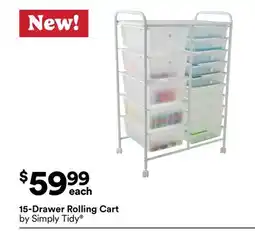 Michaels 15-Drawer rolling cart by Simply Tidy offer