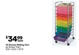 Michaels 10-Drawer rolling cart by Simply Tidy offer