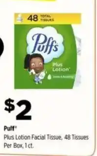 Dollar General Puff Plus Lotion Facial Tissue offer