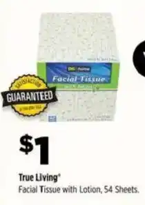 Dollar General True Living Facial Tissue with Lotion offer