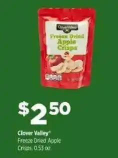Dollar General Clover valley freeze dried apple crisps offer