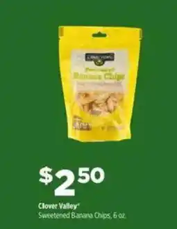 Dollar General Clover Valley Sweetened Banana Chips offer