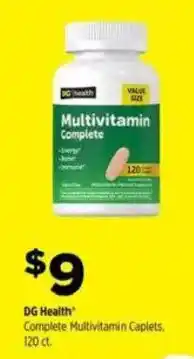 Dollar General DG Health complete multivitamin caplets offer