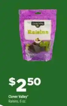 Dollar General Clover Valley Raisins offer