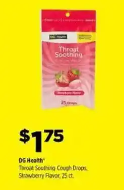 Dollar General DG Health Throat Soothing Cough Drops, Strawberry Flavor offer
