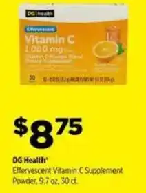 Dollar General DG Health Effervescent Vitamin C Supplement Powder offer