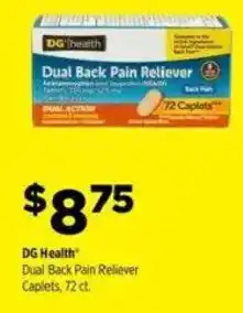 Dollar General DG Health Dual Back Pain Reliever Caplets offer