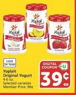 Albertsons Yoplait Original Yogurt offer