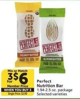 Albertsons Perfect Nutrition Bar offer