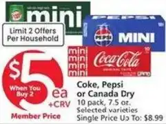 Albertsons Coke, Pepsi ea or Canada Dry offer