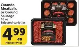 Albertsons Carando Meatballs or Ground Sausage offer