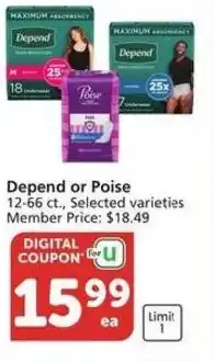 Albertsons Depend or Poise offer