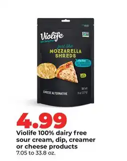 Hy-Vee Violife 100% dairy free sour cream, dip, creamer or cheese products offer