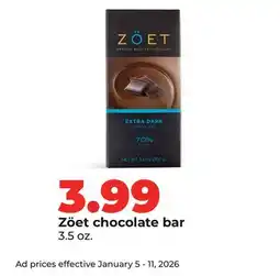 Hy-Vee Zöet chocolate bar offer