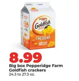 Hy-Vee Big box Pepperidge Farm Goldfish crackers offer