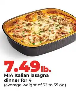 Hy-Vee MIA Italian lasagna dinner for 4 offer