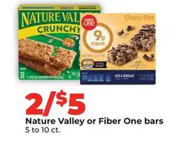 Hy-Vee Nature Valley or Fiber One bars offer