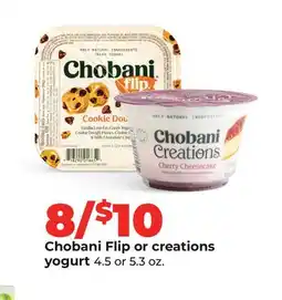 Hy-Vee Chobani Flip or creations yogurt offer