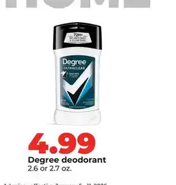 Hy-Vee Degree deodorant offer