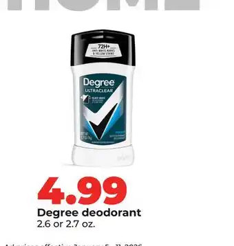 Hy-Vee Degree deodorant offer