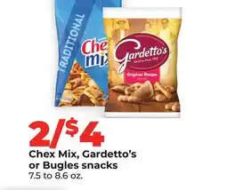 Hy-Vee Chex Mix, Gardetto's or Bugles snacks offer