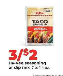 Hy-Vee Hy-Vee seasoning or dip mix offer
