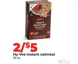 Hy-Vee Hy-Vee instant oatmeal offer