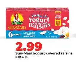 Hy-Vee Sun-Maid yogurt covered raisins offer