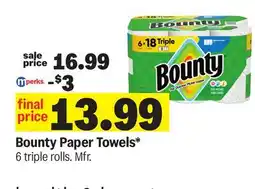 Meijer Bounty Paper Towels offer