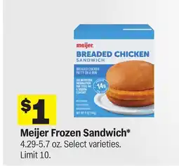 Meijer Meijer Frozen Sandwich offer