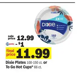 Meijer Dixie Plates 100-150 ct. or To Go Hot Cups* 66 ct offer