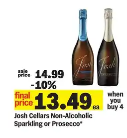 Meijer Josh Cellars Non-Alcoholic Sparkling or Prosecco offer