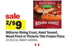 Meijer DiGiorno Rising Crust, Hand Tossed, Wood Fired or Pizzeria Thin Frozen Pizza offer