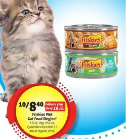 Meijer Friskies Wet Cat Food Singles offer