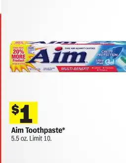 Meijer Aim Toothpaste offer