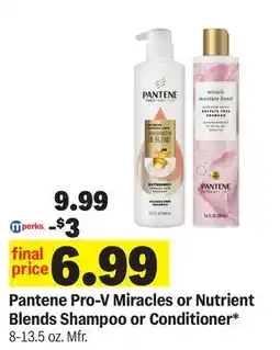 Meijer Pantene Pro-V Miracles or Nutrient Blends Shampoo or Conditioner offer