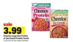 Meijer Cheerios Large Size Protein or Oat Crunch Protein Cereal offer