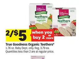 Meijer True Goodness Organic Teethers offer