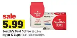 Meijer Seattle's Best Coffee 11-12 oz. bag or K-Cups 10 ct offer