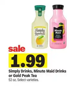 Meijer Simply Drinks, Minute Maid Drinks or Gold Peak Tea offer