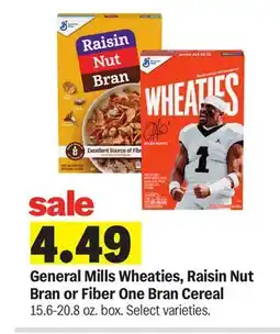 Meijer General Mills Wheaties, Raisin Nut Bran or Fiber One Bran Cereal offer