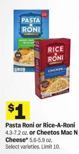Meijer Pasta Roni or Rice-A-Roni or Cheetos Mac 'n Cheese offer
