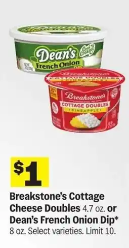 Meijer Breakstone’s Cottage Cheese Doubles or Dean’s French Onion Dip offer