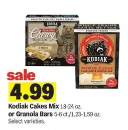 Meijer Kodiak Cakes Mix or Granola Bars offer