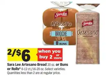 Meijer Sara Lee Artesano Bread offer