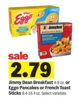 Meijer Jimmy Dean Breakfast or Eggo Pancakes or French Toast Sticks offer