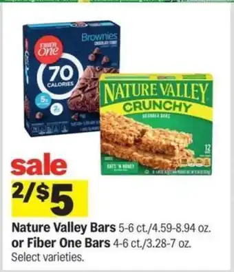 Meijer Nature Valley Bars or Fiber One Bars offer